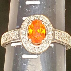 0222. NWOTs ~ Sterling Silver w/ a Lab Orange 🍊 Sapphire Stone ~ Size 5-1/2 ~